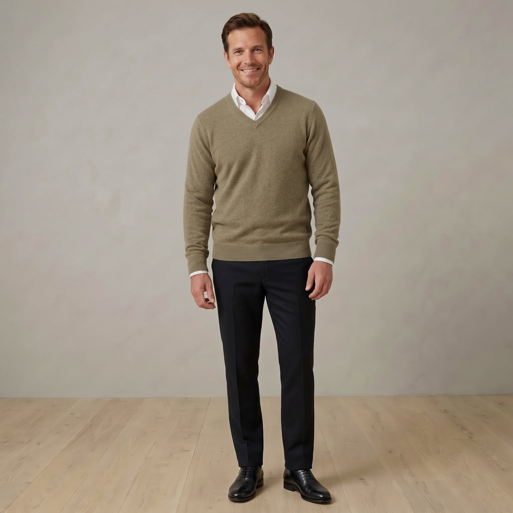 Pull Homme col V 100% cachemire