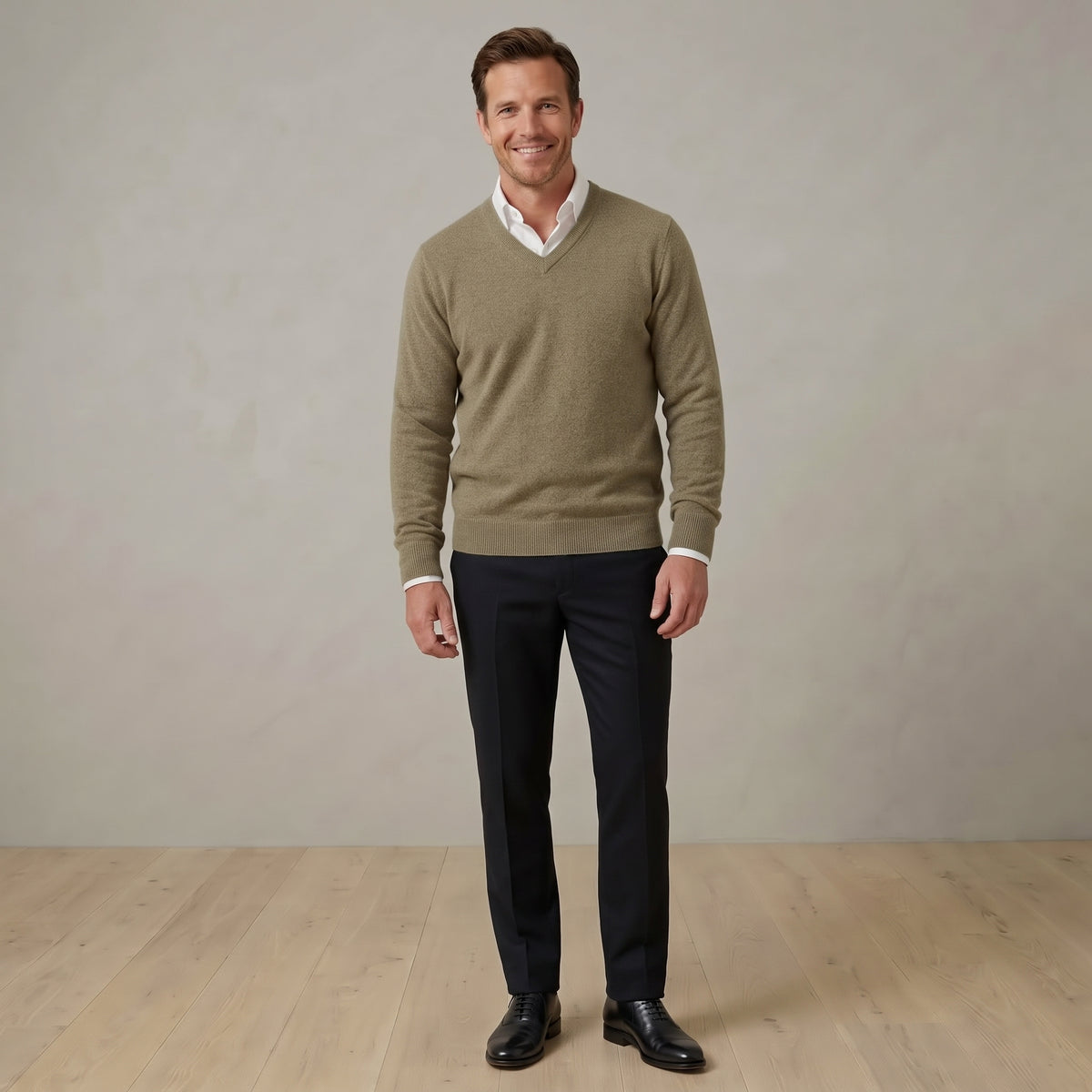 Pull Homme col V 100% cachemire