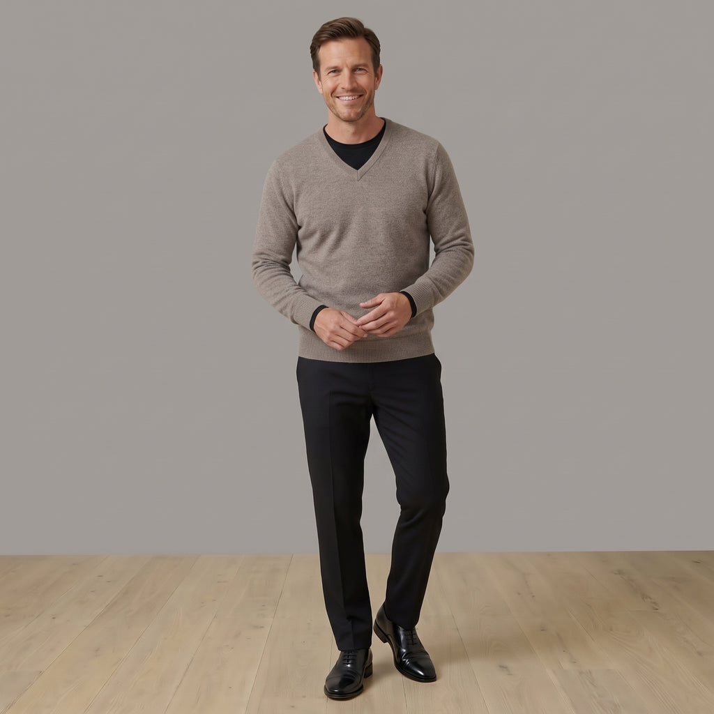 Pull Homme col V 100% cachemire