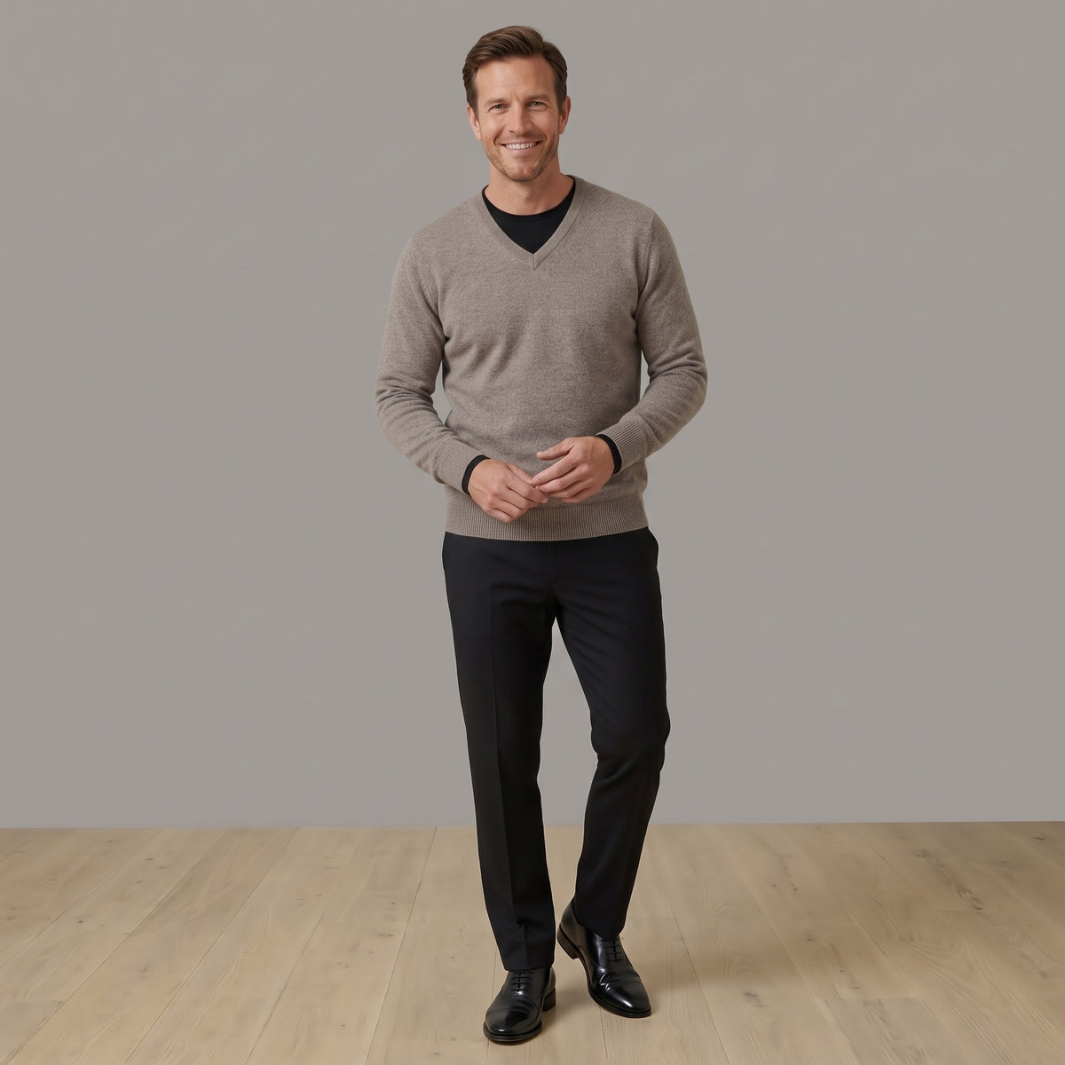 Pull Homme col V 100% cachemire