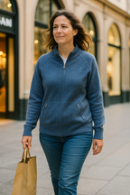 T22  Blouson Zippé Femme 100% Cachemire 2 fils