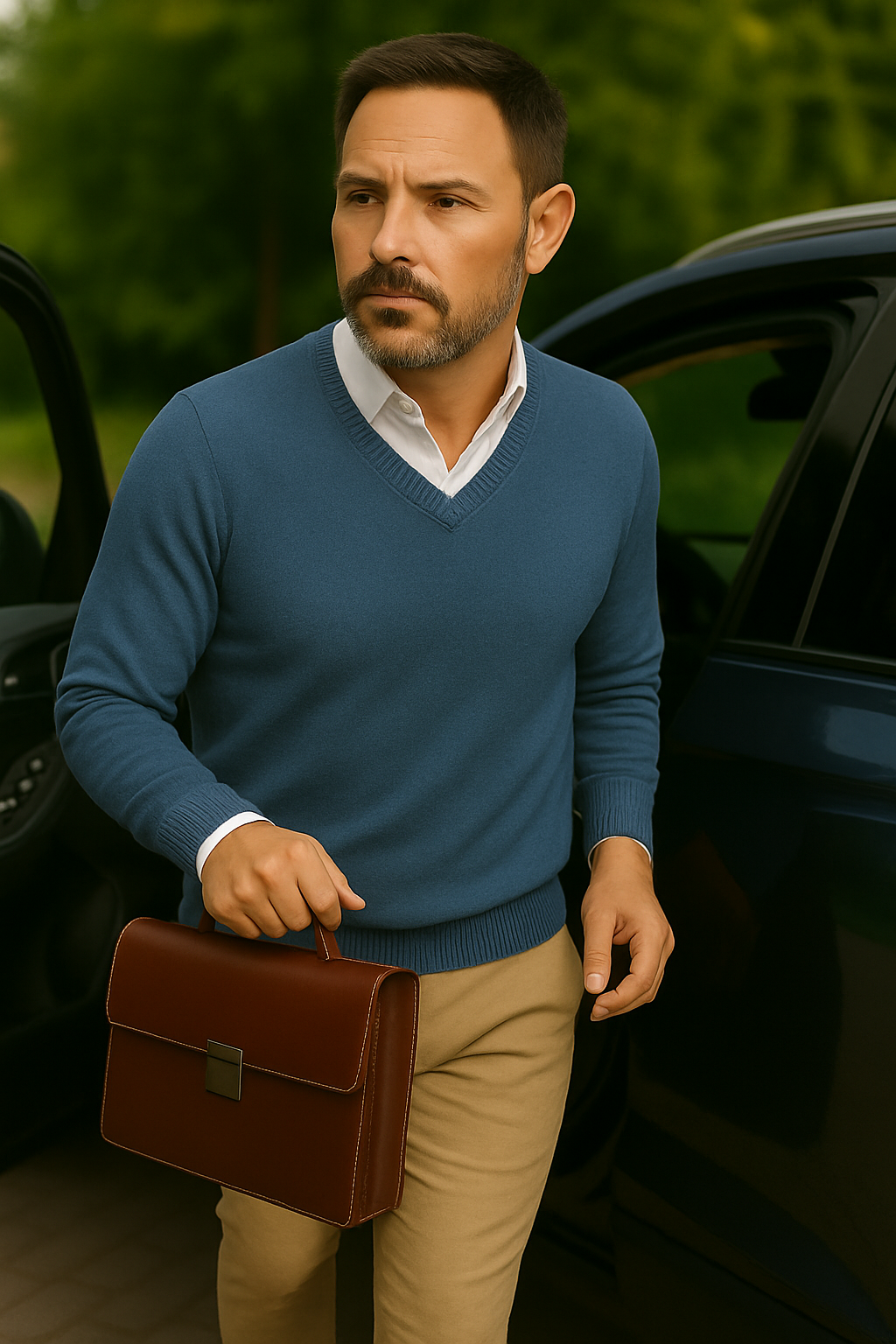 T7  Pull col V homme 100% cachemire 2 fils