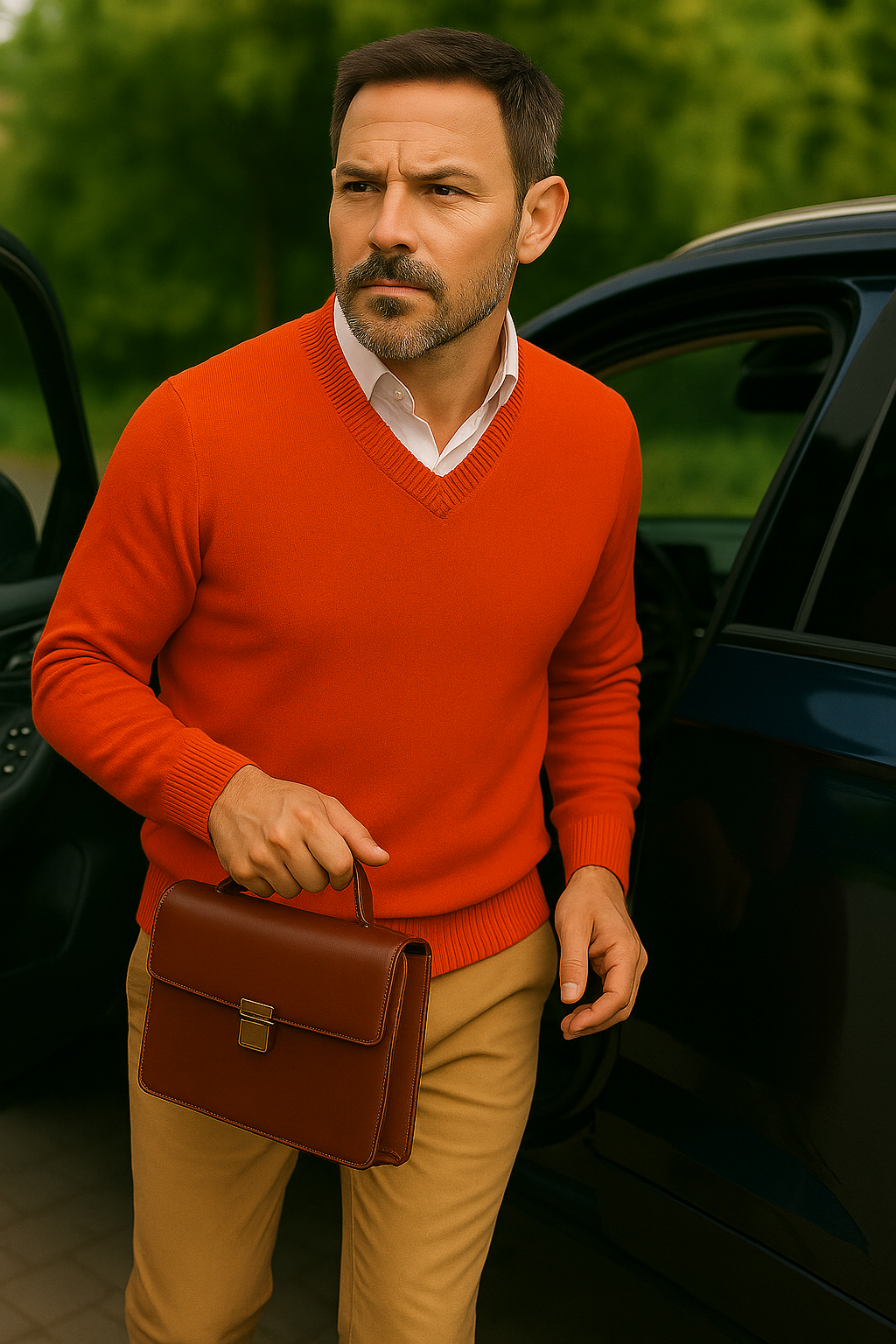 T7  Pull col V homme 100% cachemire 2 fils