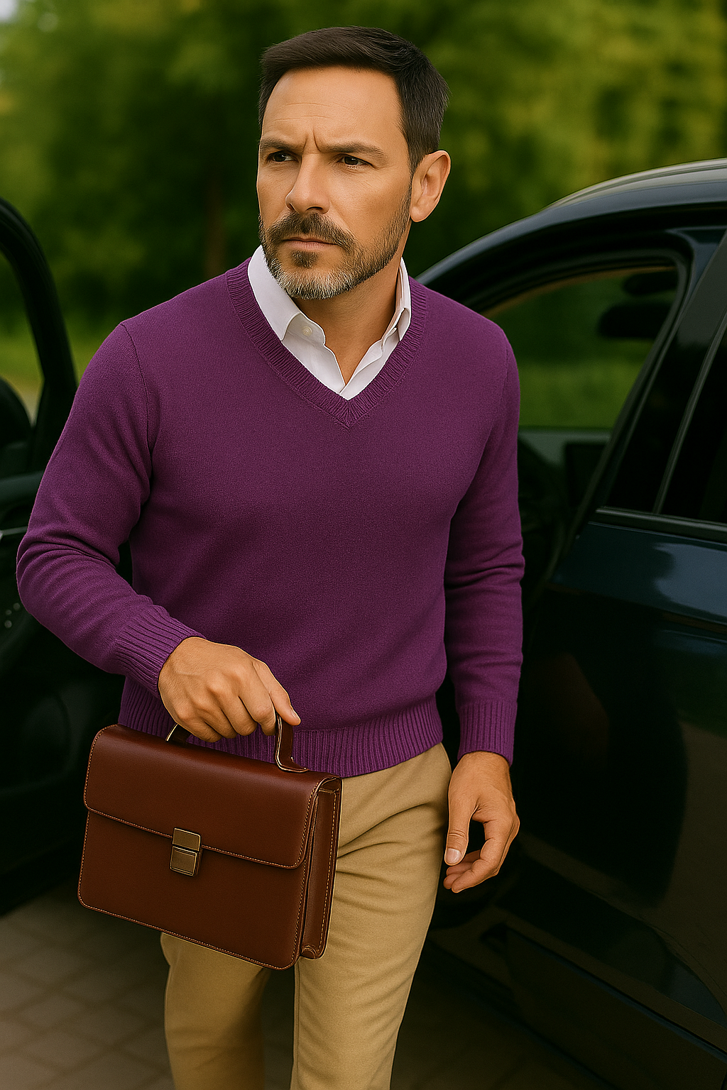 T7  Pull col V homme 100% cachemire 2 fils