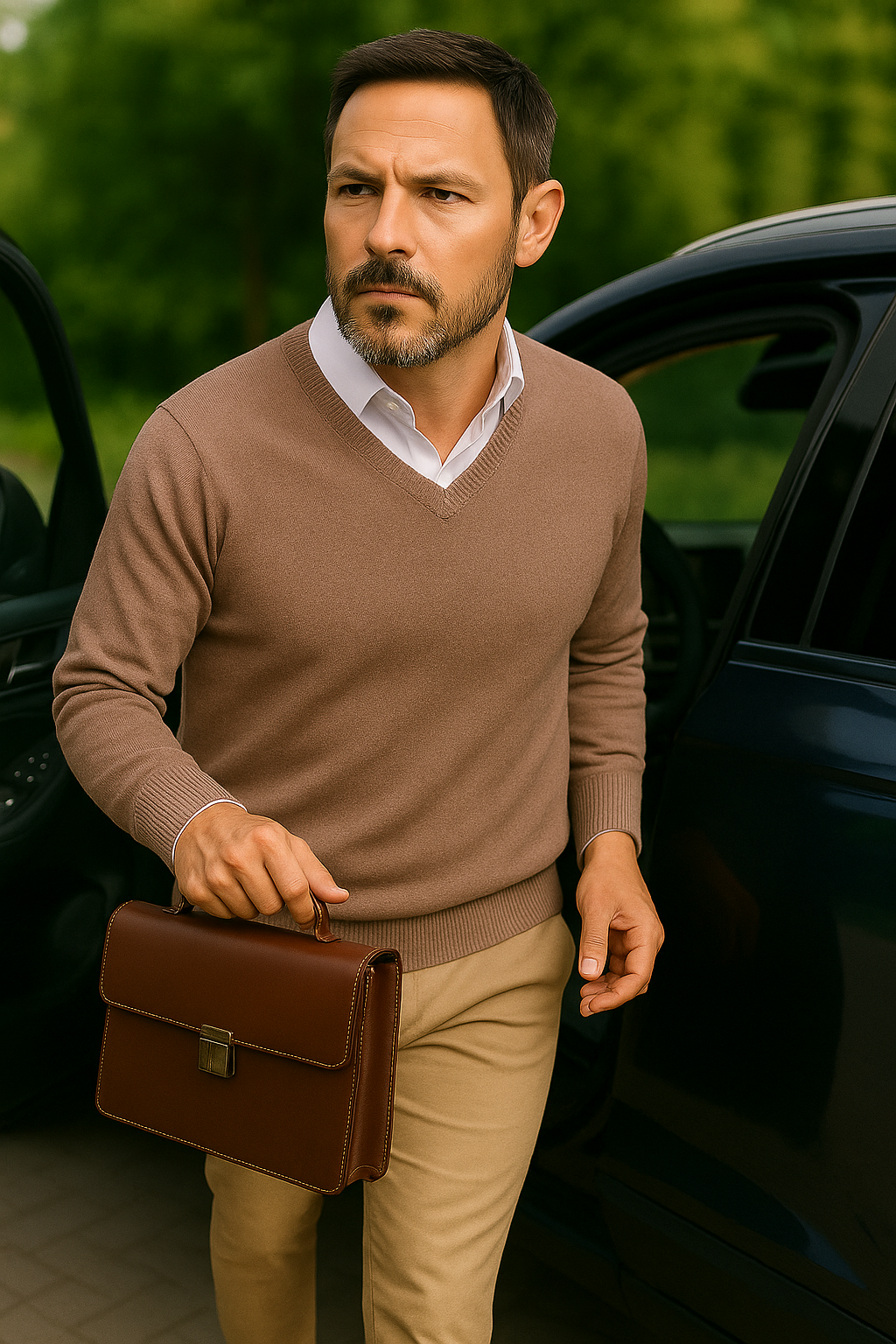 T7  Pull col V homme 100% cachemire 2 fils