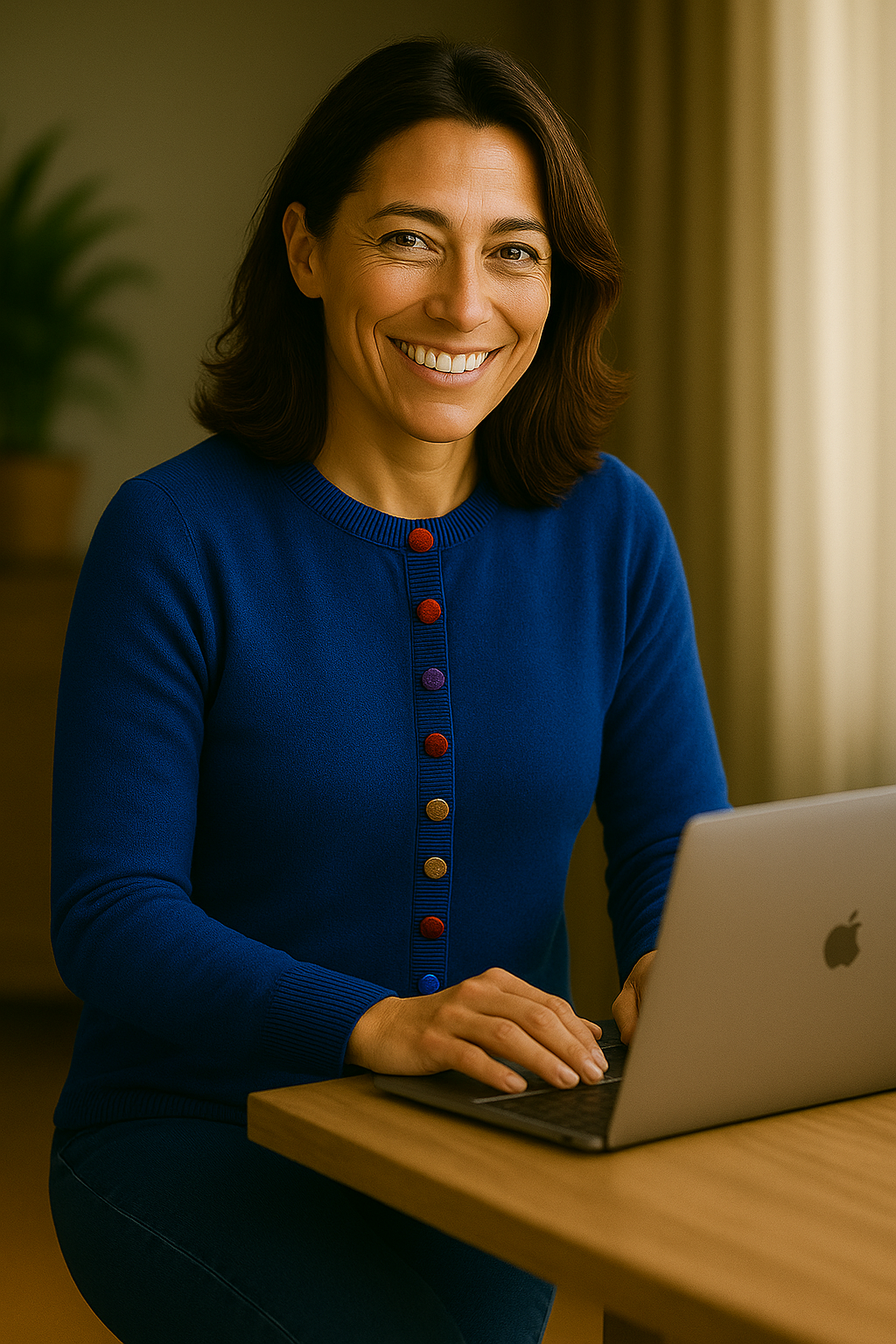 T21  Gilet Femme ras du cou boutons velours 100% Cachemire 2 fils