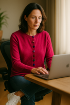 T21  Gilet Femme ras du cou boutons velours 100% Cachemire 2 fils