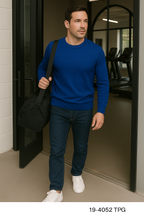 T37  Pull ras du cou Homme 100% Cachemire 2 fils