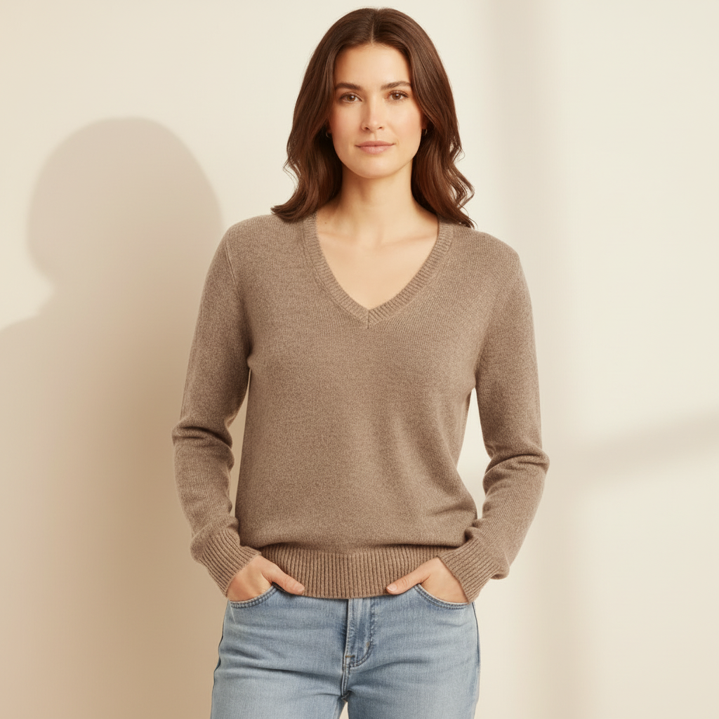 Pull femme col V 100% cachemire