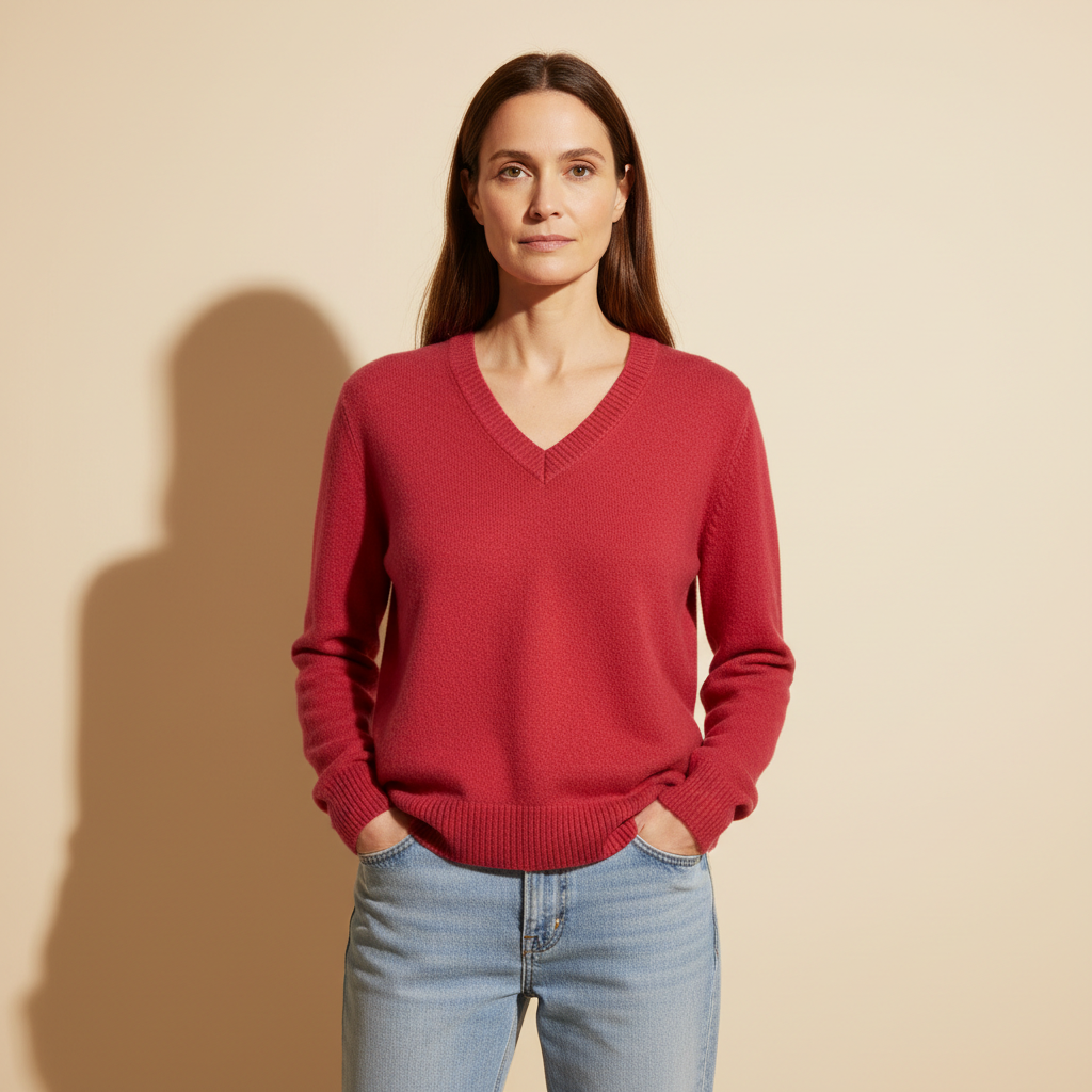 Pull femme col V 100% cachemire