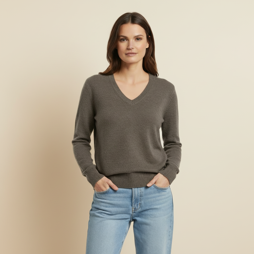 Pull femme col V 100% cachemire