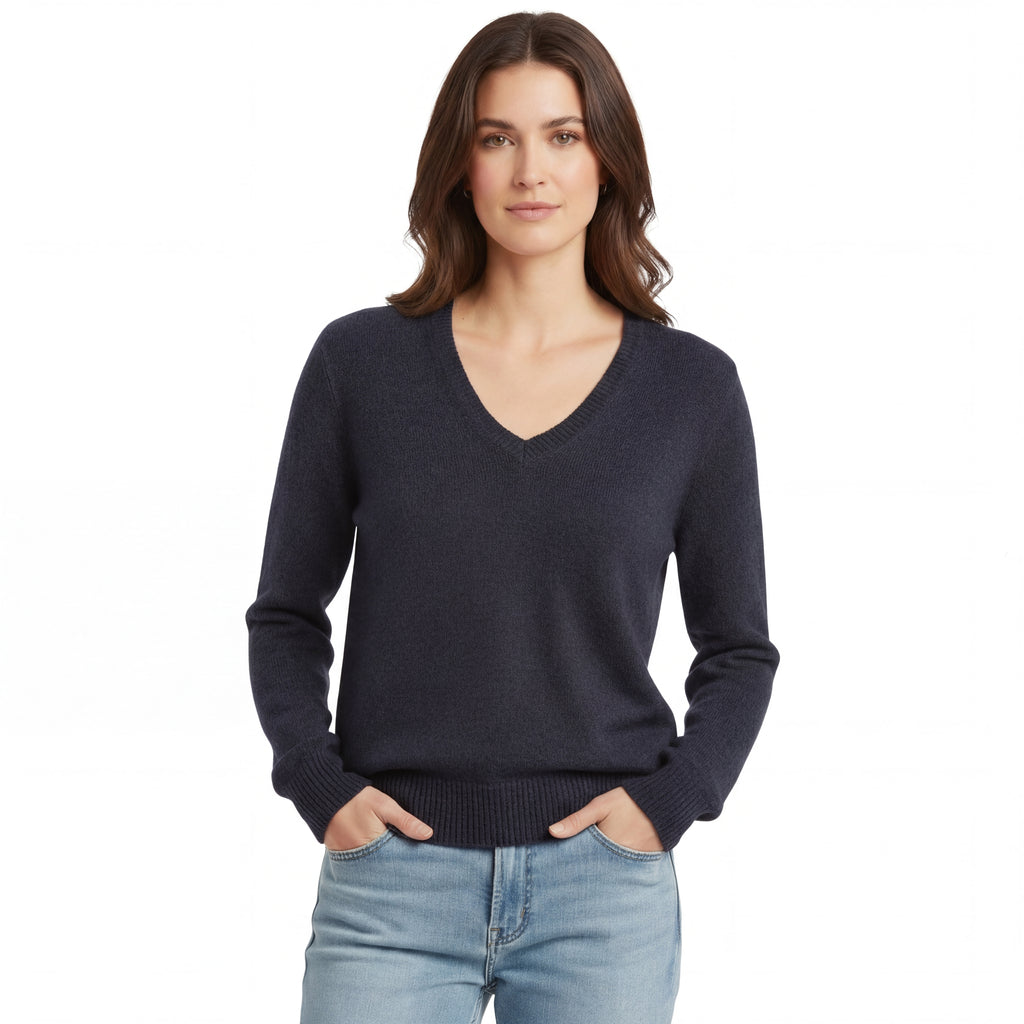 Pull femme col V 100% cachemire