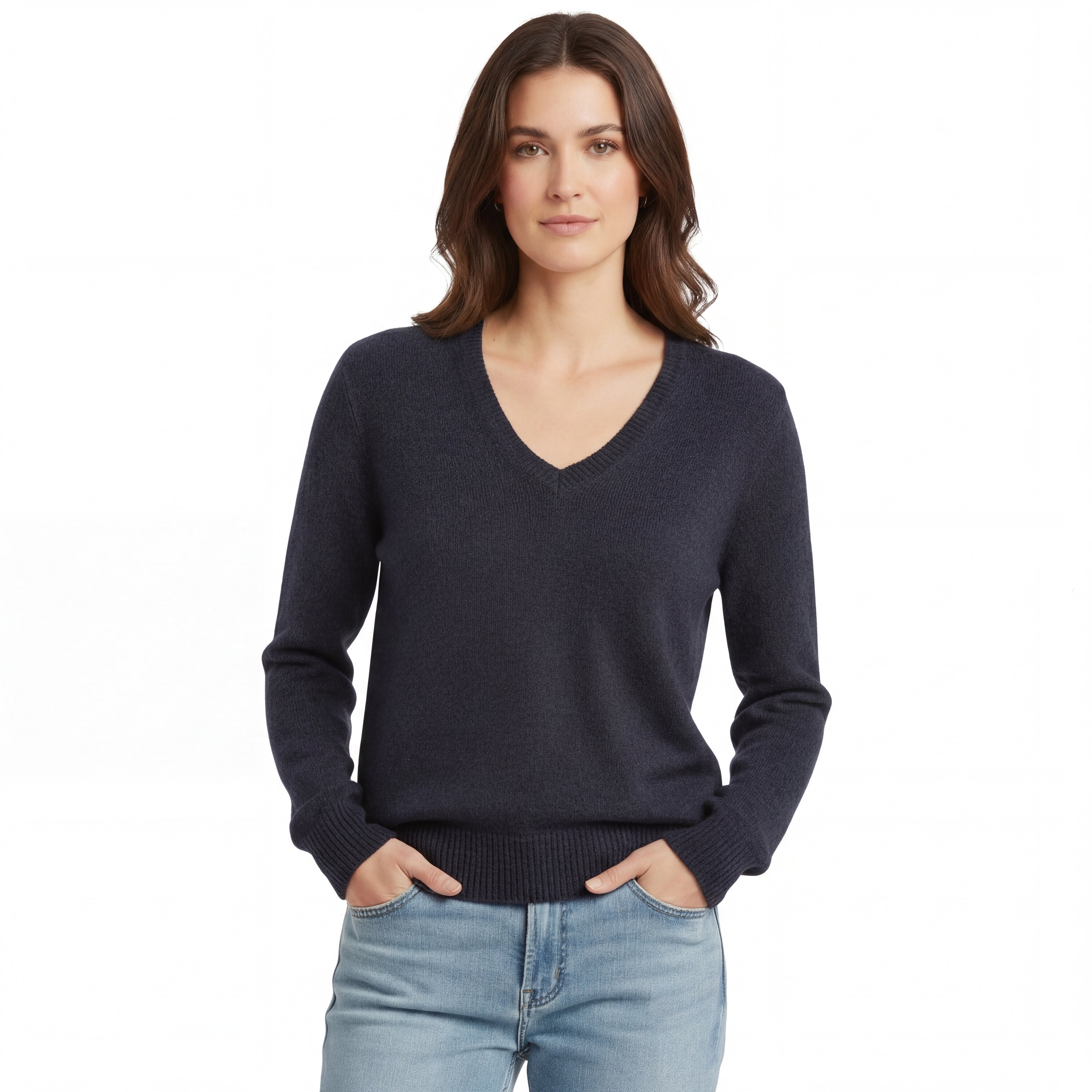 Pull femme col V 100% cachemire
