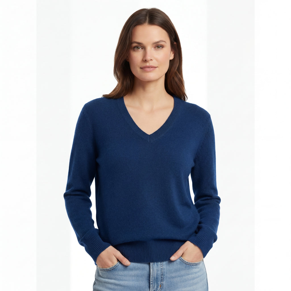 Pull femme col V 100% cachemire