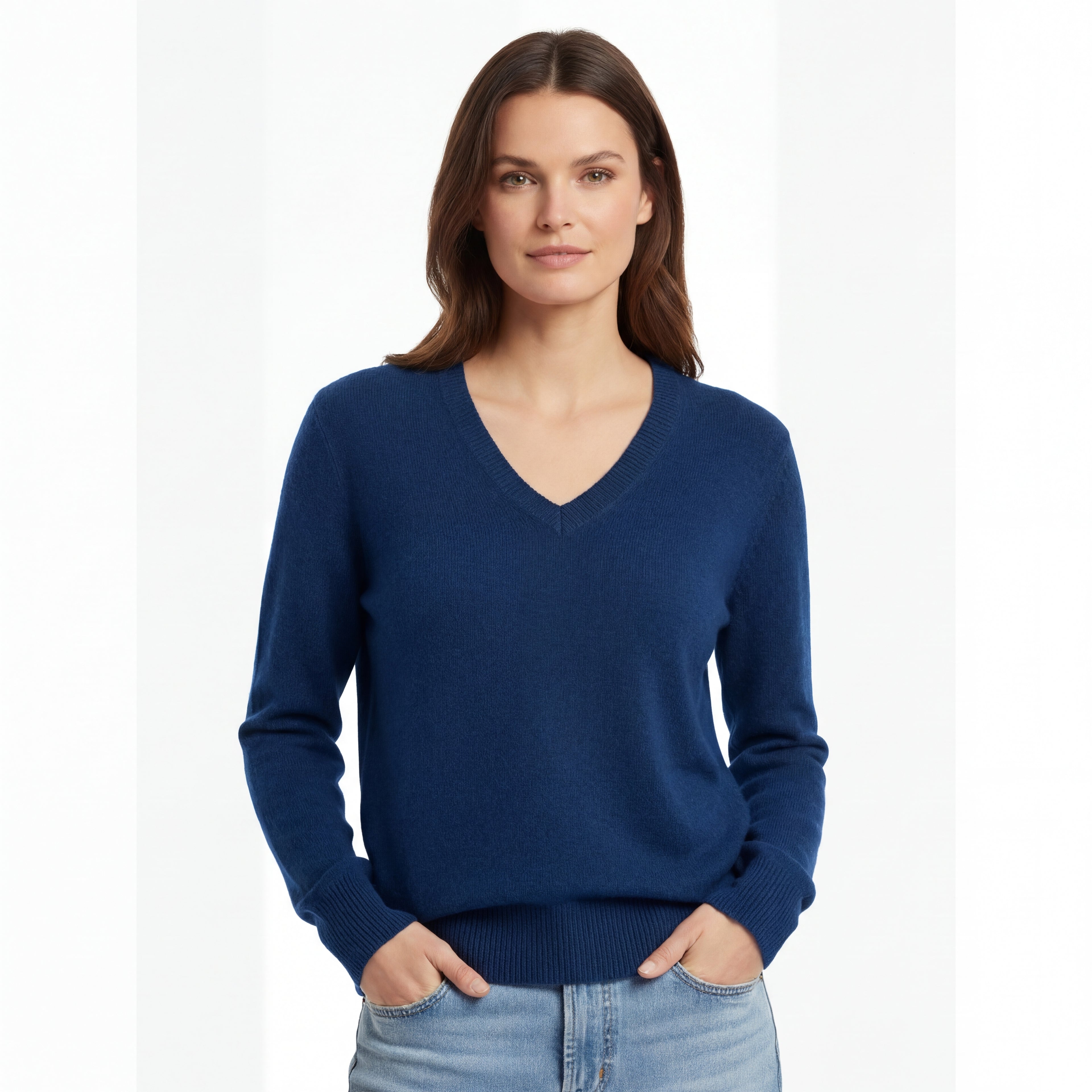 Pull femme col V 100% cachemire