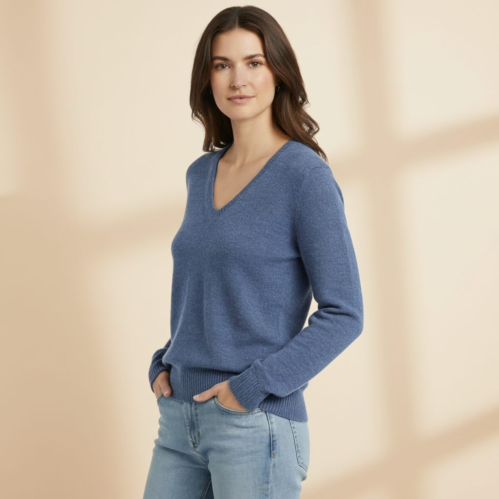 Pull femme col V 100% cachemire