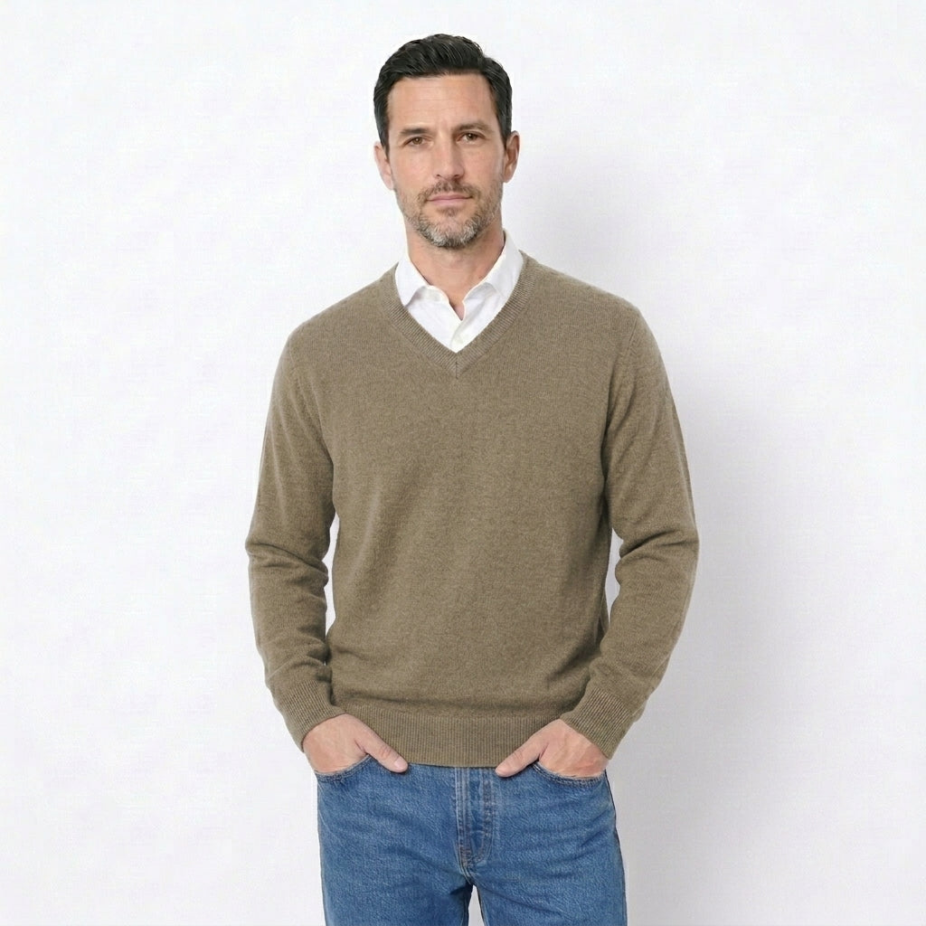 Pull Homme col V 100% cachemire