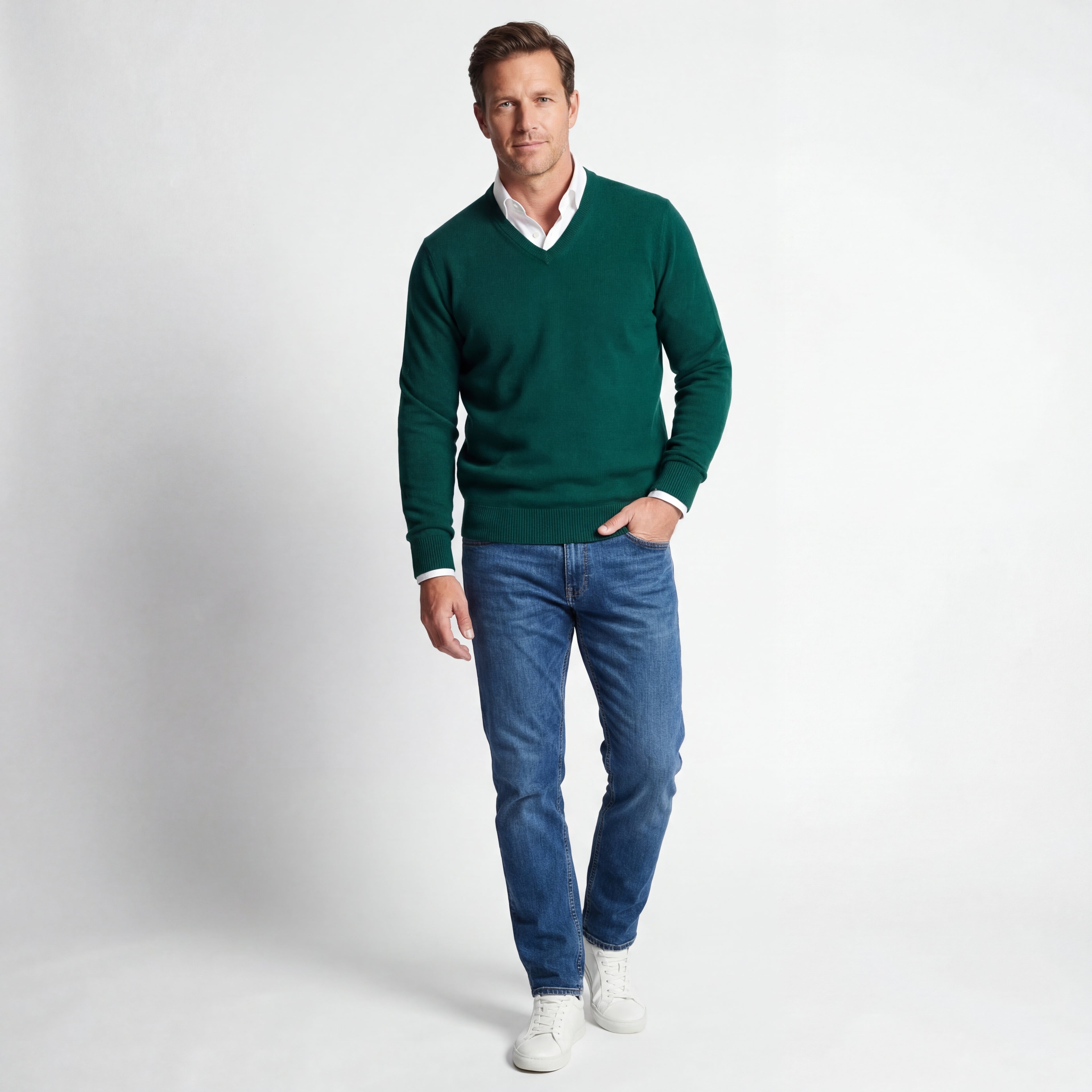 Pull Homme col V 100% cachemire