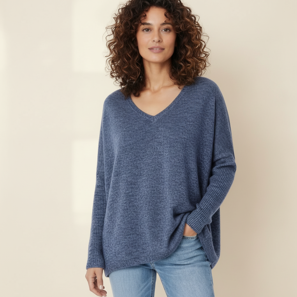 Pull Femme col V OVERSIZE 100% cachemire