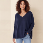 Pull Femme col V OVERSIZE 100% cachemire
