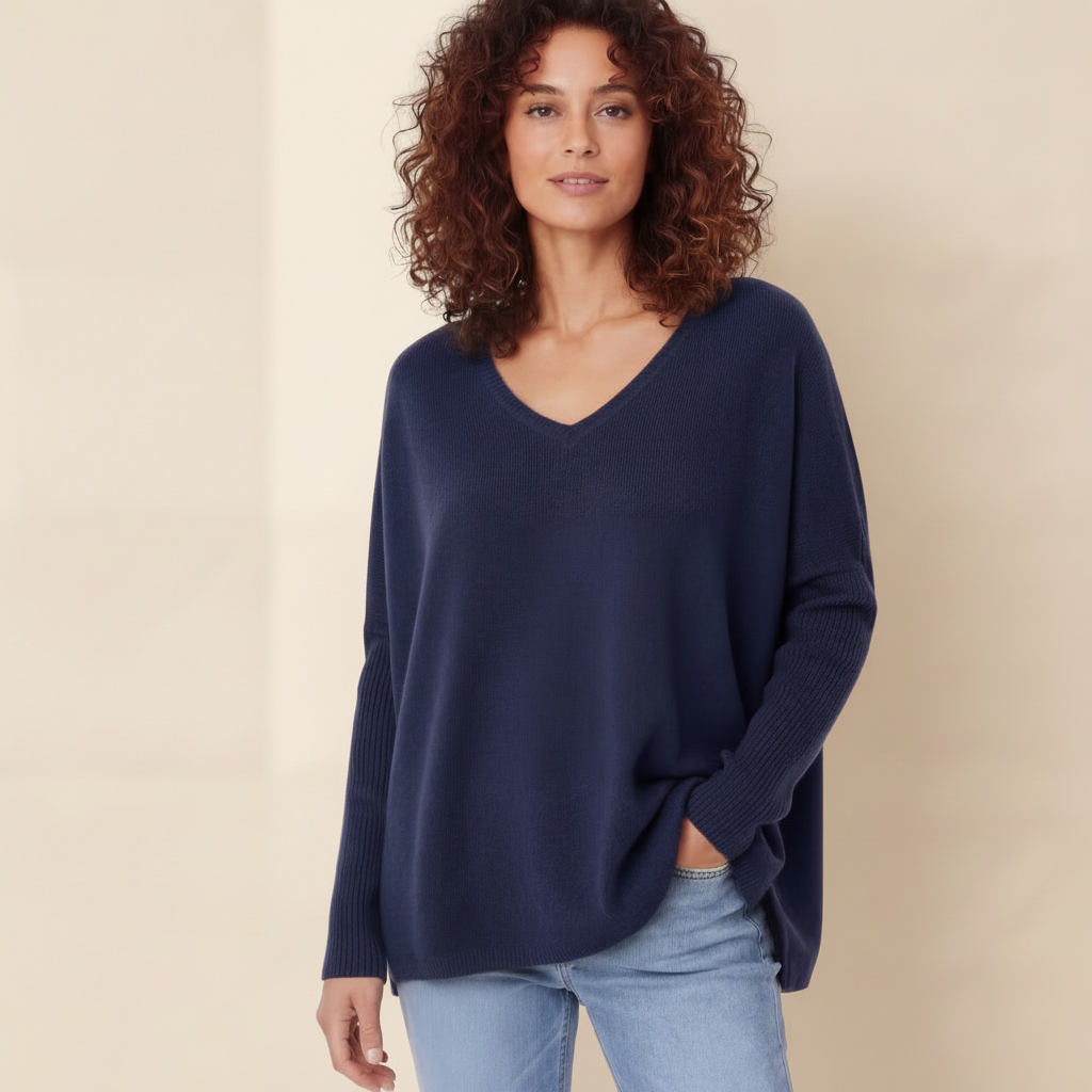 Pull Femme col V OVERSIZE 100% cachemire