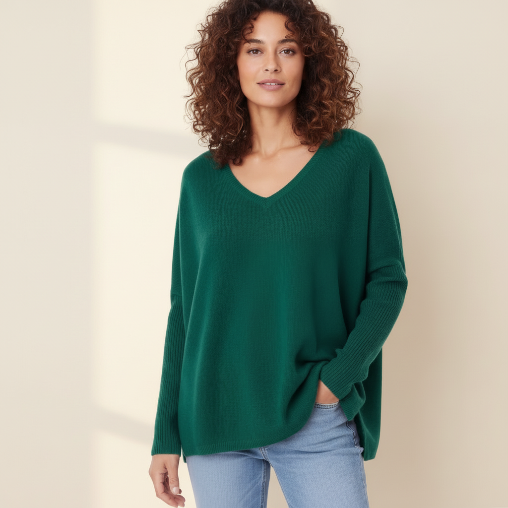 Pull Femme col V OVERSIZE 100% cachemire