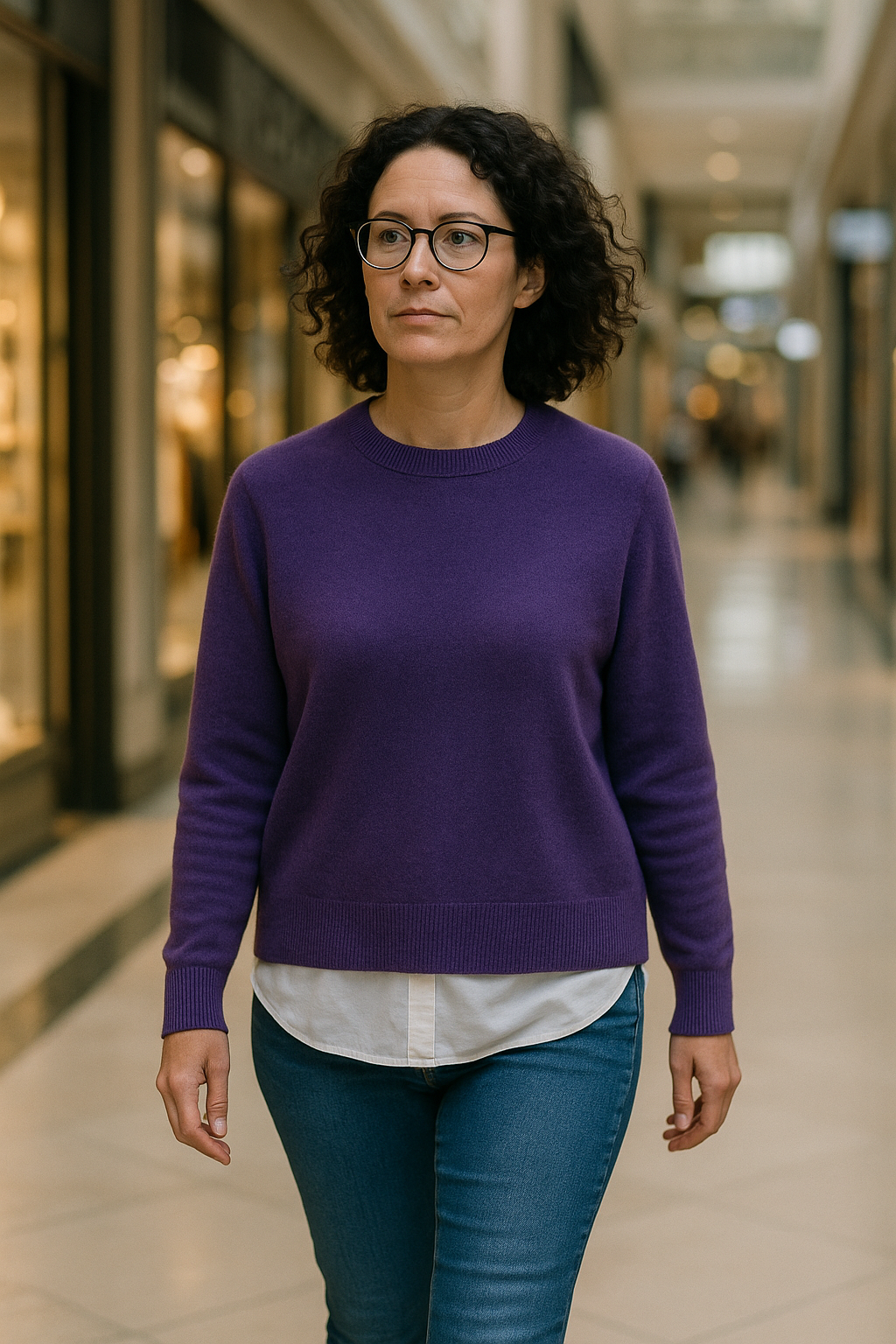 T105  Pull Femme oversize court 100% Cachemire 2 fils