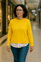 T105  Pull Femme oversize court 100% Cachemire 2 fils