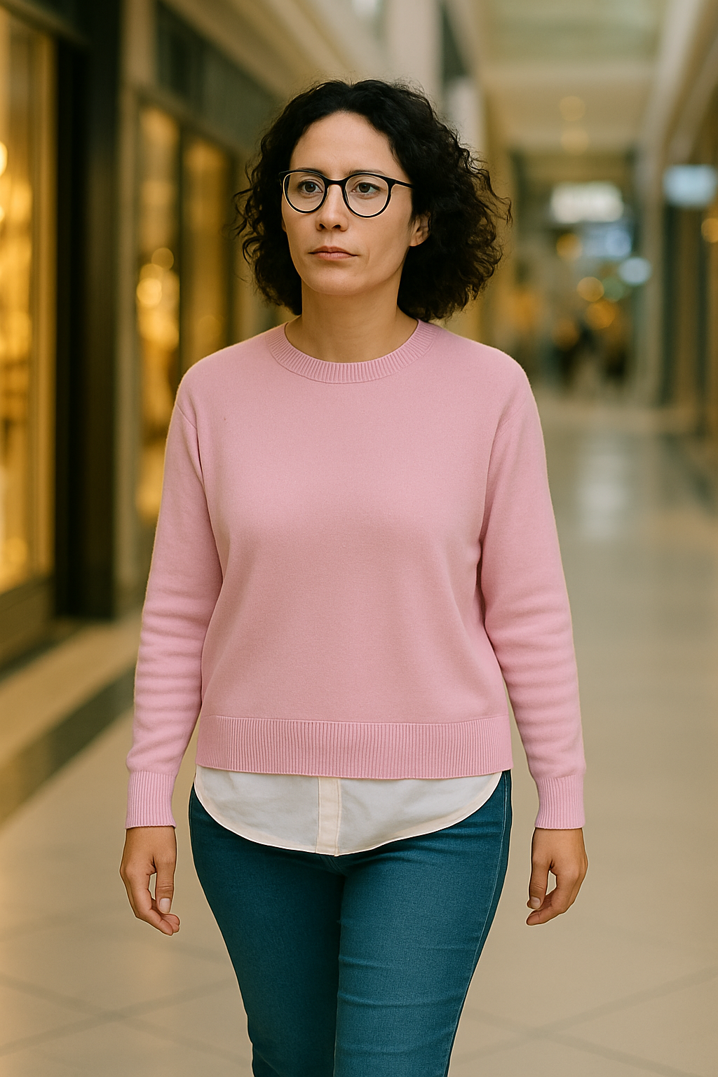 T105  Pull Femme oversize court 100% Cachemire 2 fils