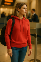 T106F  Pull capuche femme 100% Cachemire 2 fils