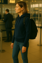 T106F  Pull capuche femme 100% Cachemire 2 fils