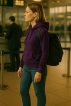 T106F  Pull capuche femme 100% Cachemire 2 fils