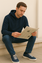 T106M  Pull capuche Homme 100% Cachemire 2 fils