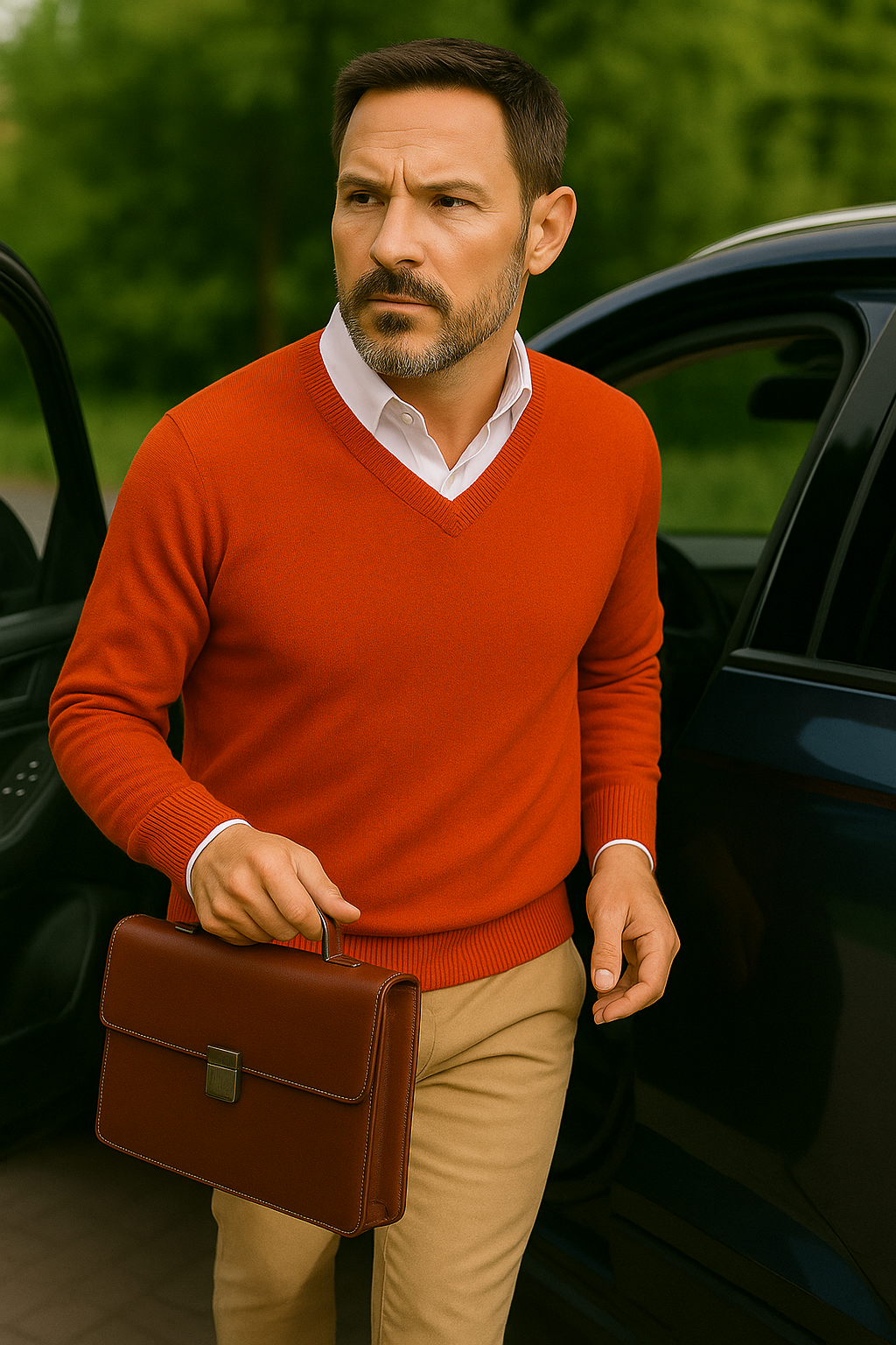 T7  Pull col V homme 100% cachemire 2 fils