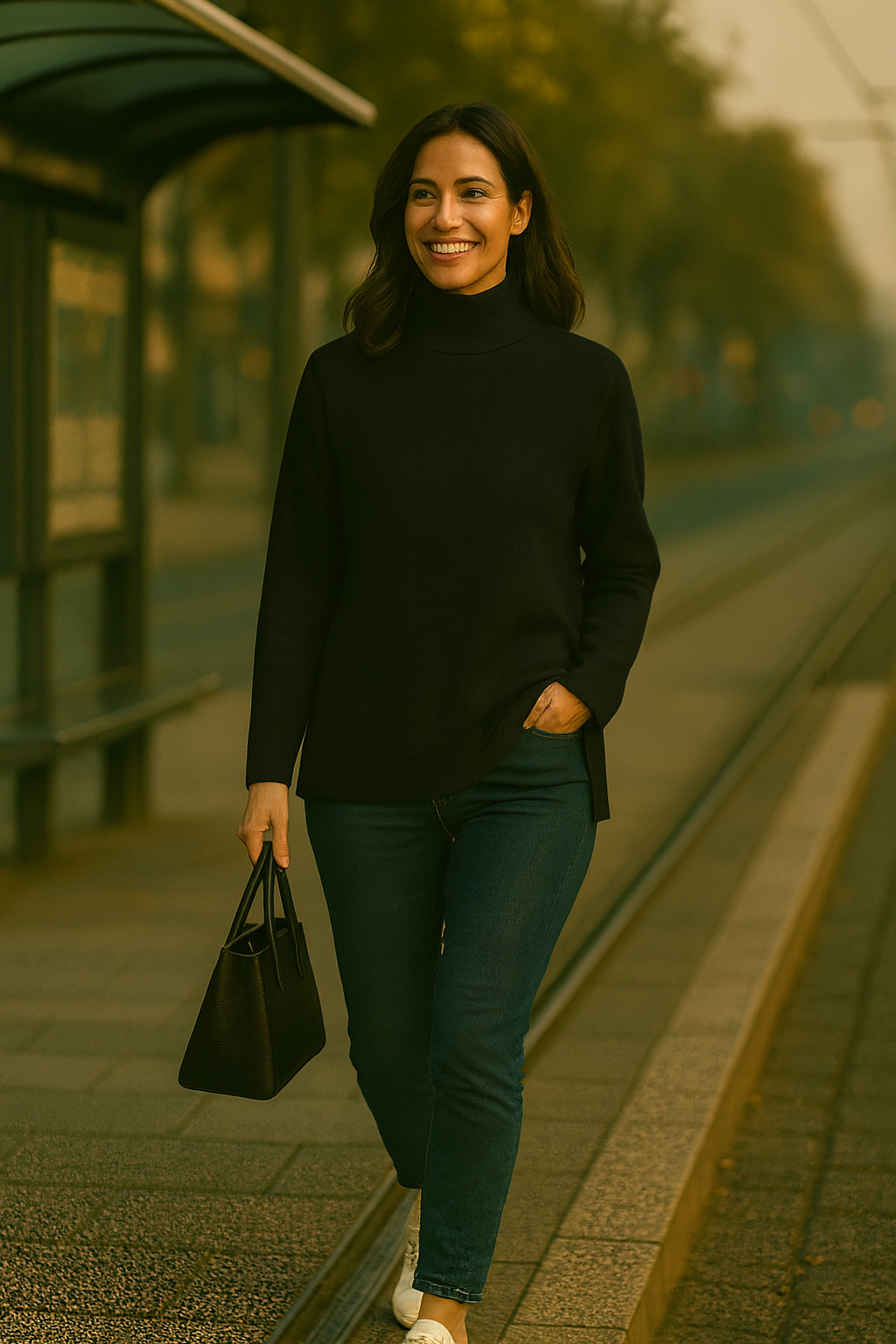 T48 Pull femme col roulé oversize100% cachemire 2 fils