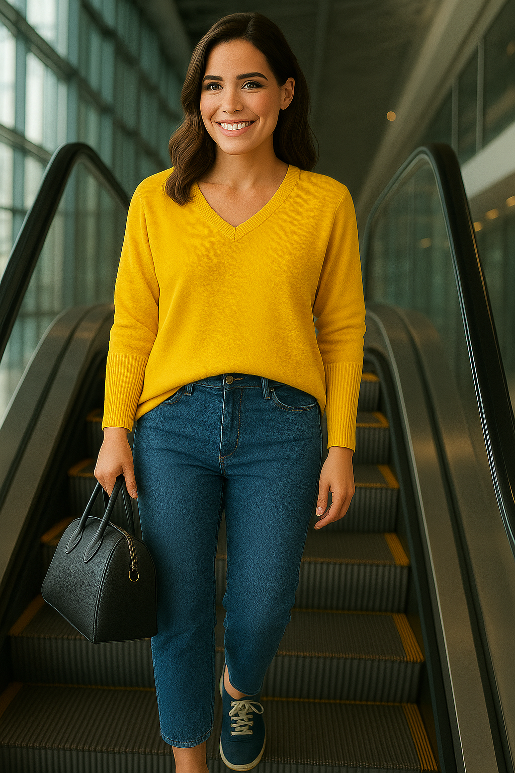 T46  Pull oversize col V 100% cachemire 2 fils