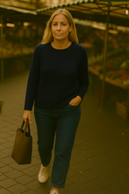 T44b  Pull ras du cou Femme 100% Cachemire 4 fils