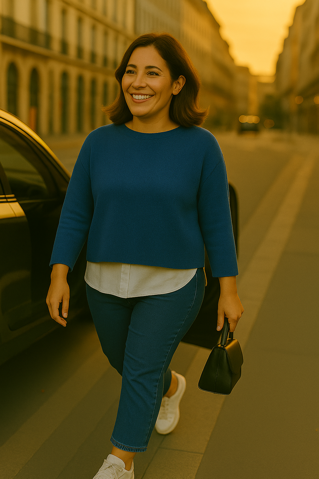 T36  Pull Femme Ras du cou oversize court 100% Cachemire 2 fils épais