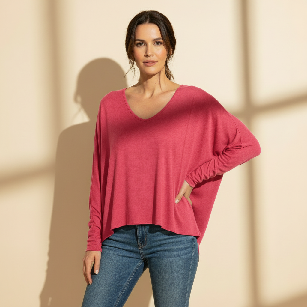 T-shirt col V oversize
