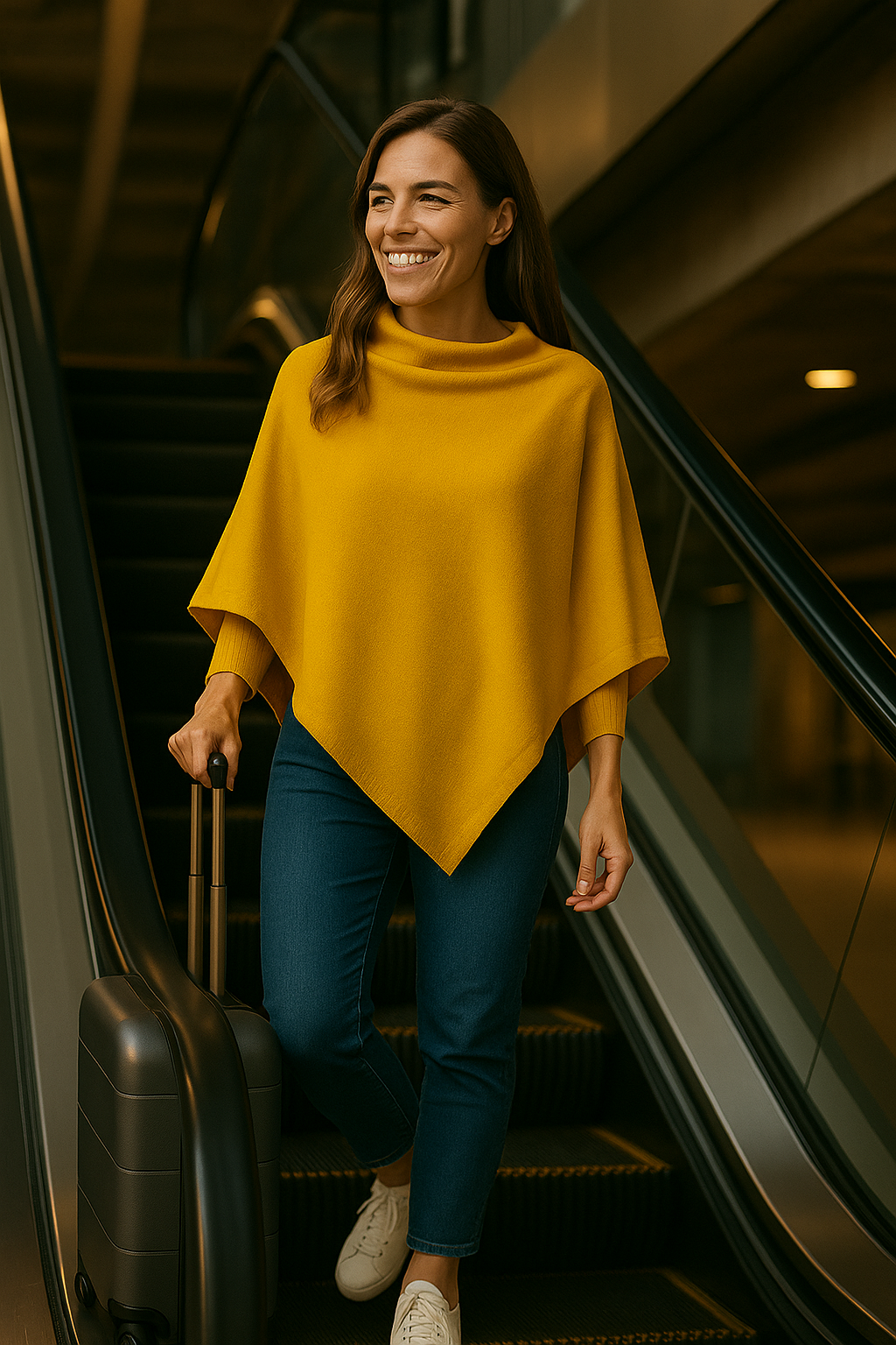 T15  Grand Poncho 100% cachemire 2 fils