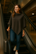 T15  Grand Poncho 100% cachemire 2 fils