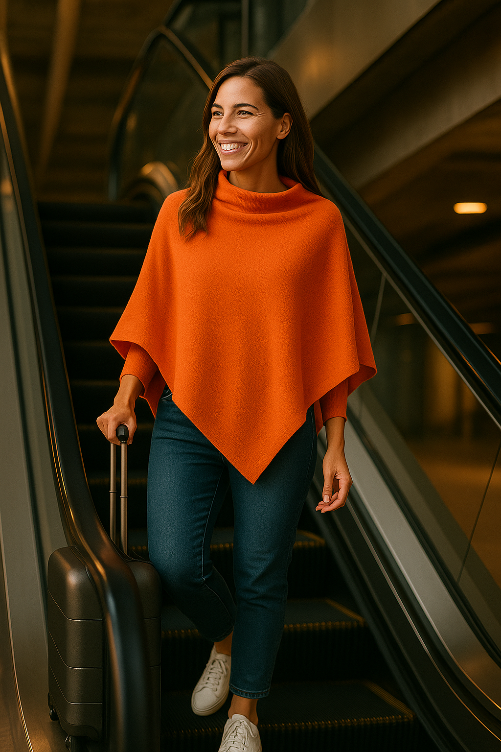 T15  Grand Poncho 100% cachemire 2 fils