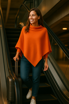 T15  Grand Poncho 100% cachemire 2 fils