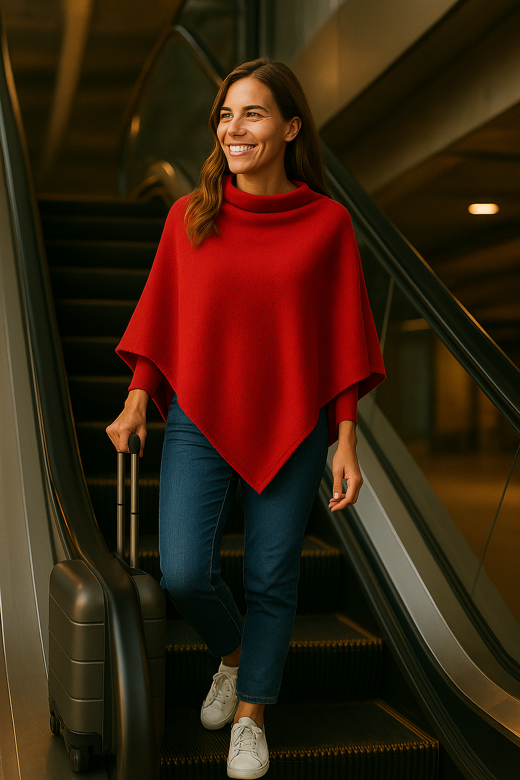 T15  Grand Poncho 100% cachemire 2 fils