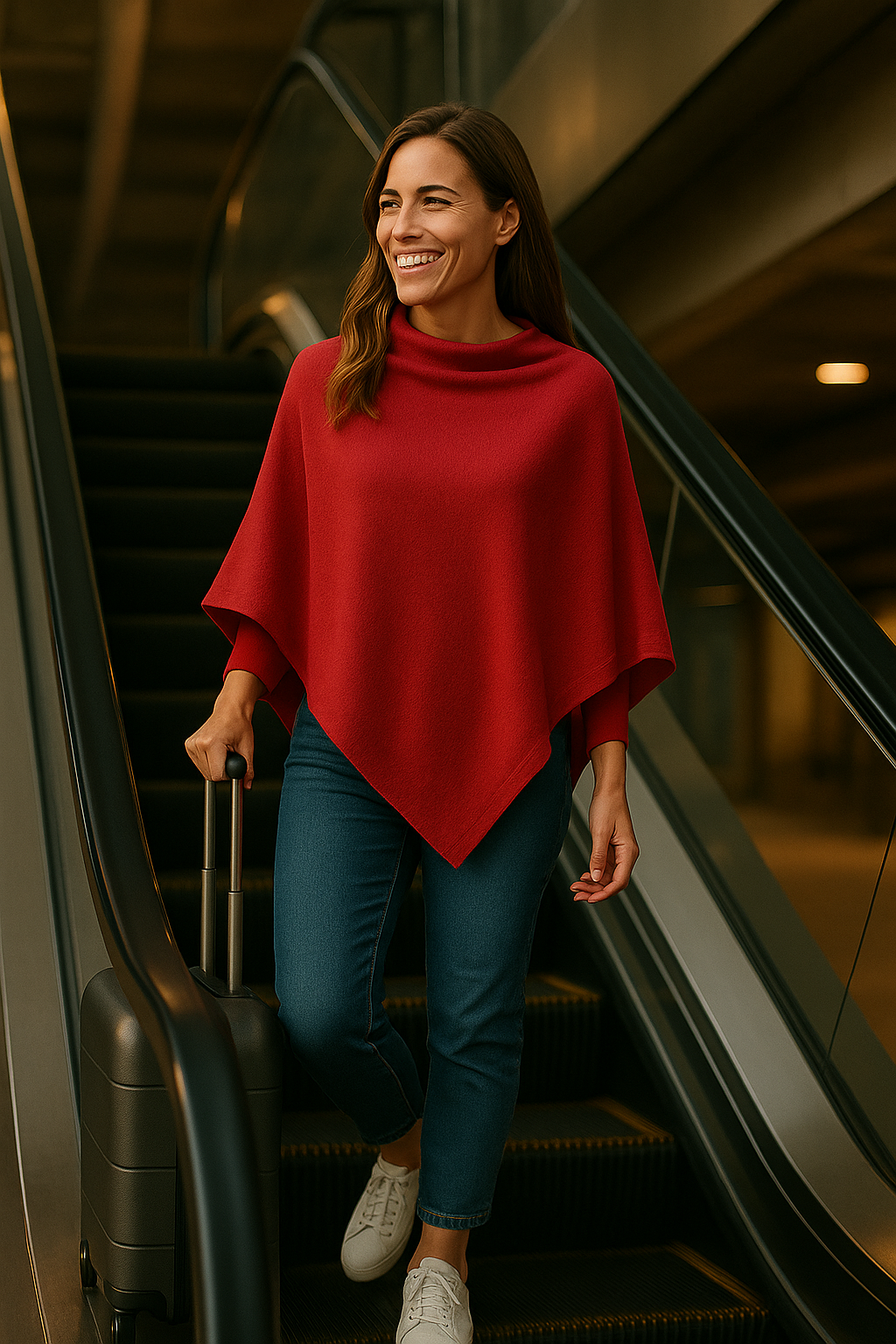 T15  Grand Poncho 100% cachemire 2 fils