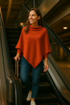 T15  Grand Poncho 100% cachemire 2 fils