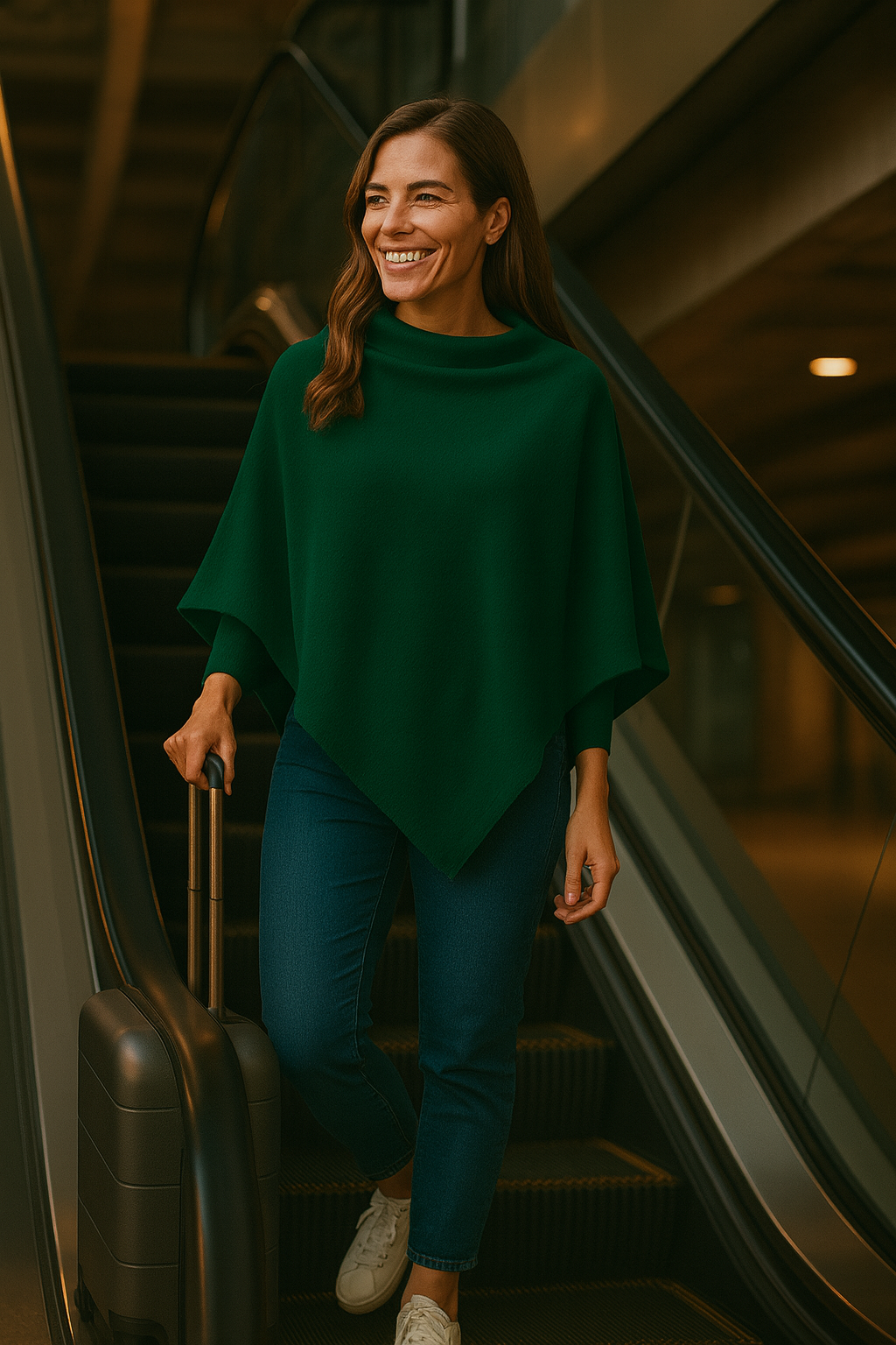 T15  Grand Poncho 100% cachemire 2 fils