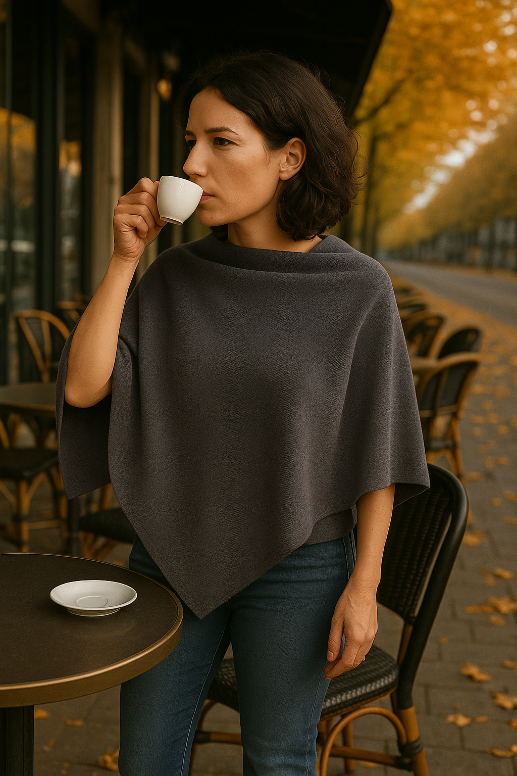 Petit PONCHO 100% Cachemire 2 fils