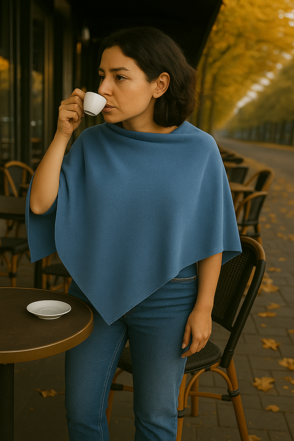 T16  Petit Poncho 100% Cachemire 2 fils