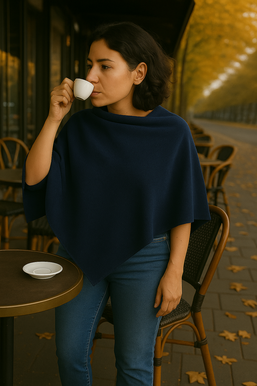 T16  Petit Poncho 100% Cachemire 2 fils